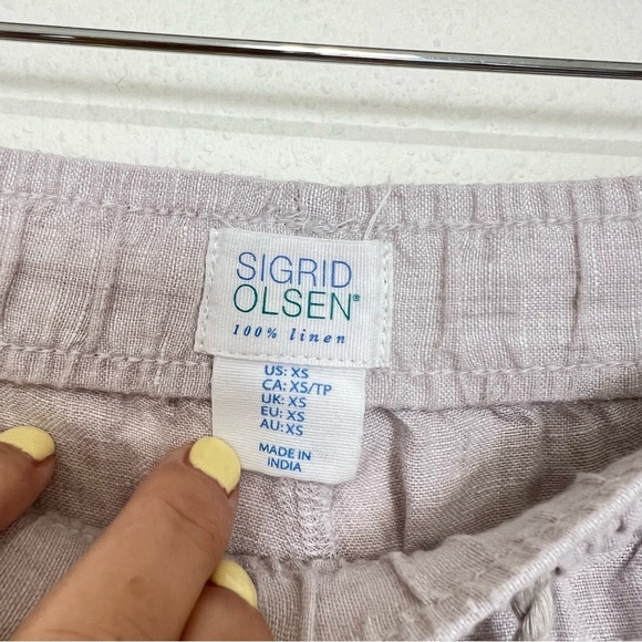 Sigrid Olsen Pull-on Elastic Waist Natural Tan Linen Jogger Pant Size XSmall - Picture 3 of 11